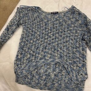 blue knitted sweater